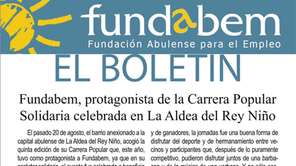 BOLETÍN DE FUNDABEM DE SEPTIEMBRE DE 2016 (PARA DESCARGAR EN PDF)