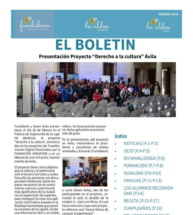 ¡Ya esta disponible el boletín de febrero!