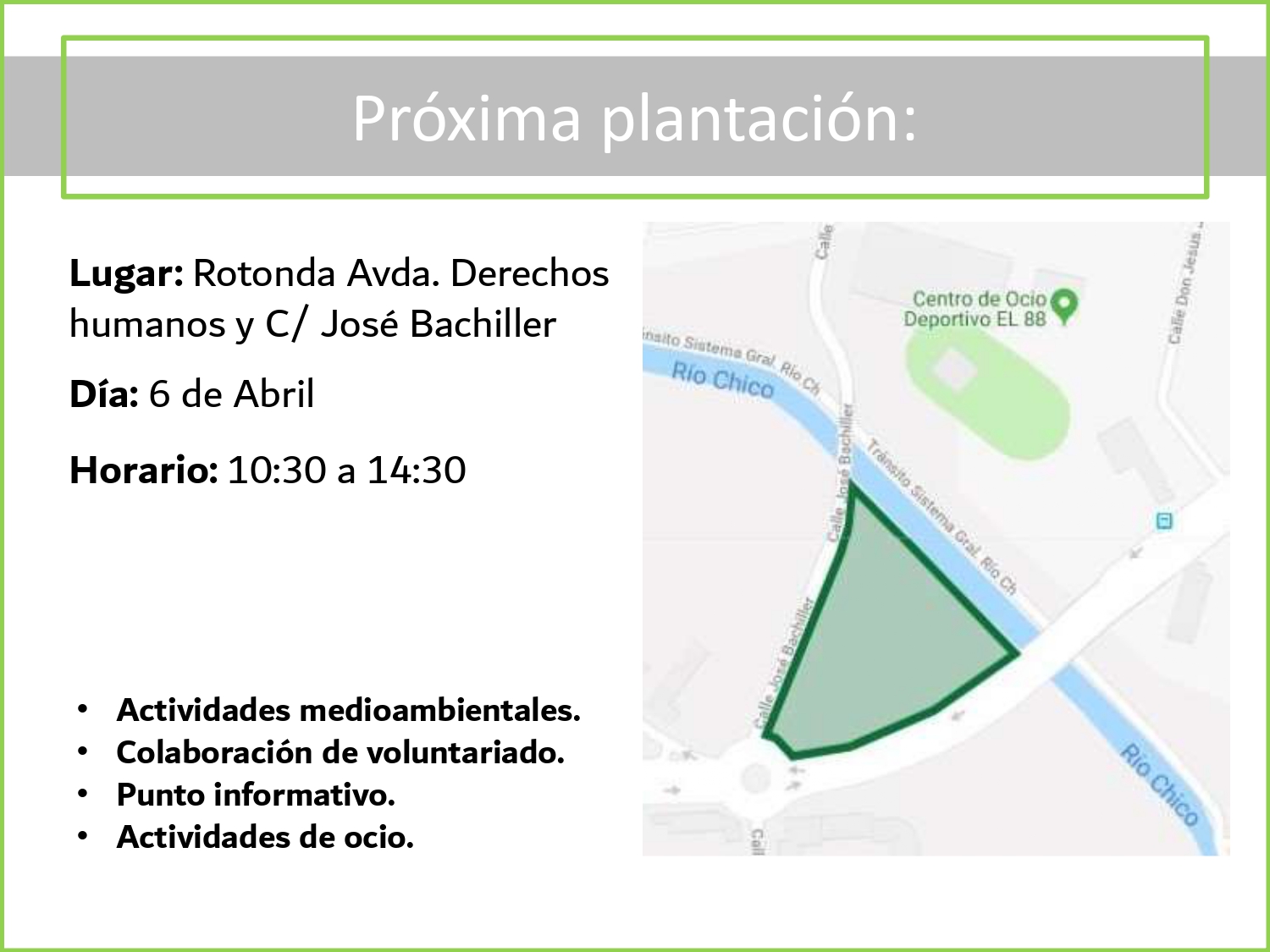 #Unpueblounbosque próxima plantación 6 de Abril en Ávila