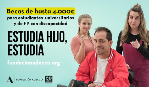 La Fundación Adecco abre el plazo de solicitud de becas para estudiantes de formación profesional y universitarios con discapacidad entre 16 y 30 años.