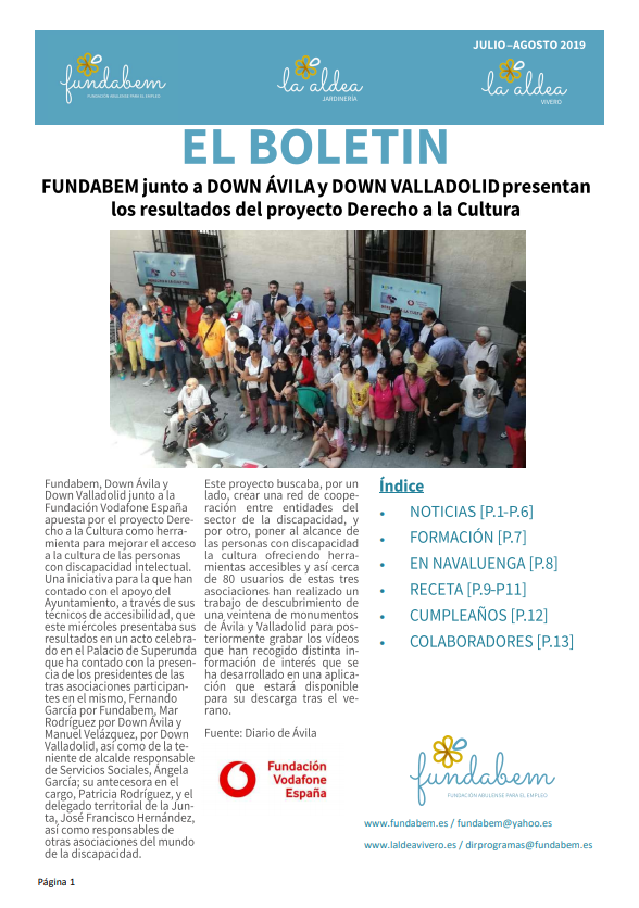 BOLETÍN JULIO Y AGOSTO DE FUNDABEM