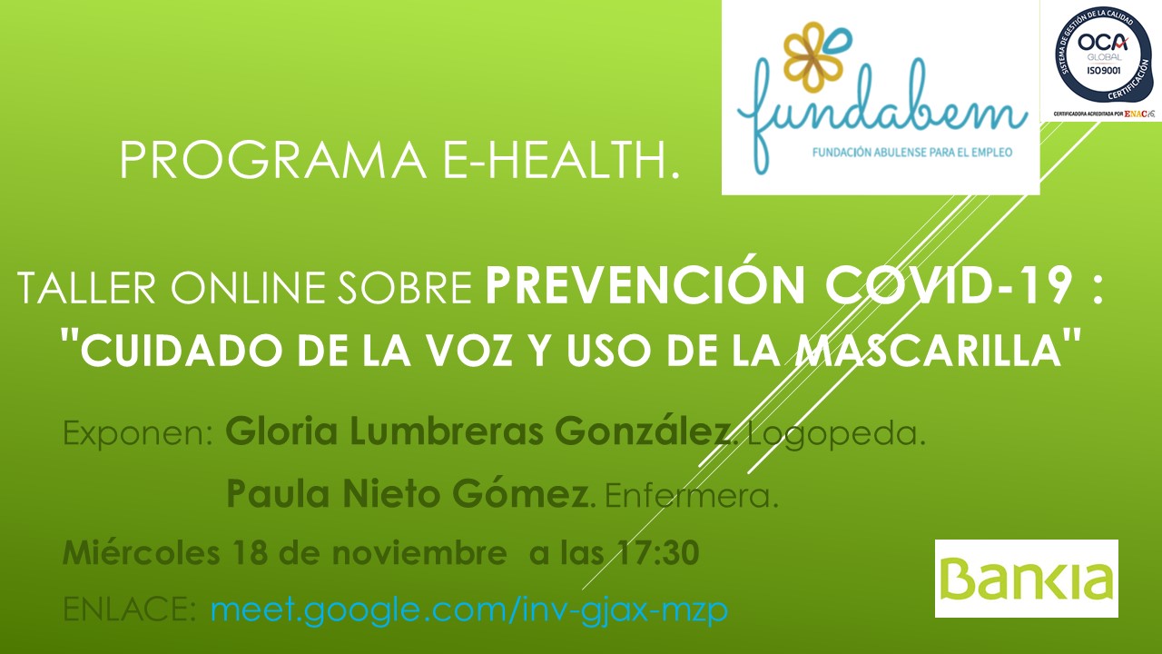 PROGRAMA E-HEALTH. III CHARLA- TALLER PARA FAMILIAS